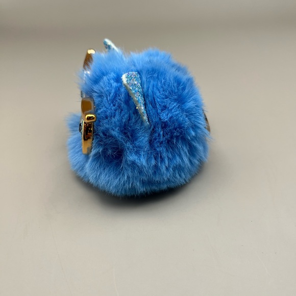 5371-MMT New FuzzyOwl Blue Gold-tone Keychain Car Charm Sparkle Cute 3 inch - Picture 5 of 7